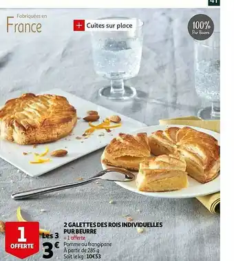 Auchan 2 Galettes De Rois Individuelles Pur Beurre offre