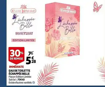 Auchan Eaujeune Eau De Toilette échapée Belle offre