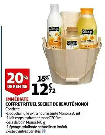Auchan Coffret Rituel Secret De Beauté Monoï offre