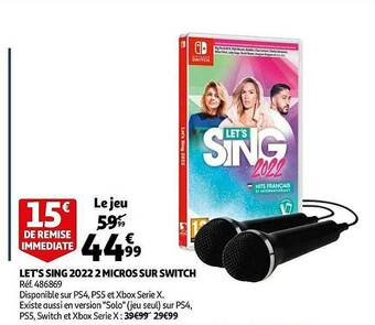 Auchan Let's Sing 2022 2 Micros Sur Switch offre