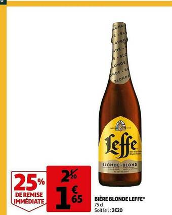 Auchan Bière Blonde Leffe offre