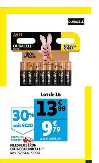 Piles Plus Lr06 Ou Lr03 Duracell