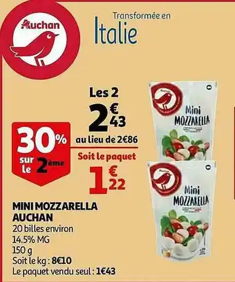 Auchan Mini Mozzarella Auchan offre
