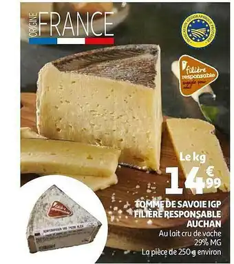 Auchan Tomme De Savoie Igp Filière Responsable Auchan offre