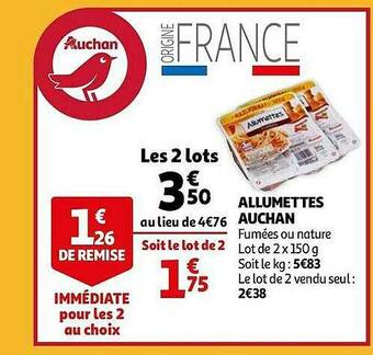 Auchan Allumettes Auchan offre
