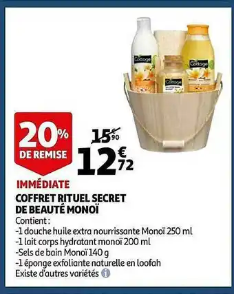Auchan Coffret Rituel Secret De Beauté Monoï offre