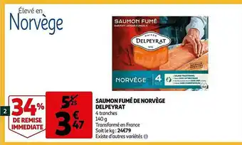 Auchan Saumon Fumé De Norvège Delpeyrat offre