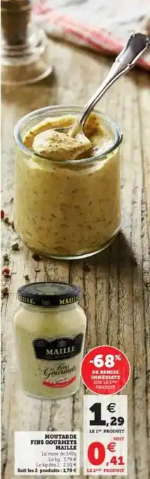 Hyper U Moutarde Fins Gourmets Maille offre