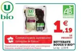Hyper U Betterave Rouge U Bio offre