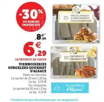 Hyper U Viennoiseries Surgelées Gourmet D'alsace -30% De Remise Immédiate offre