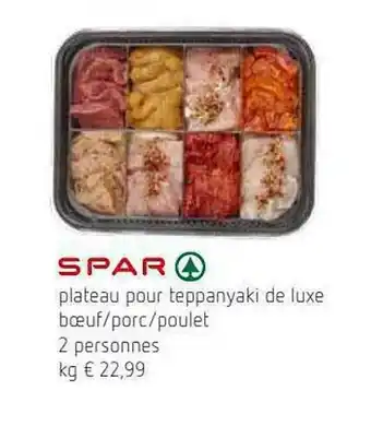 Spar Plateau Pour Teppanyaki De Luxe Bœuf - Porc - Poulet 2 Personnes offre