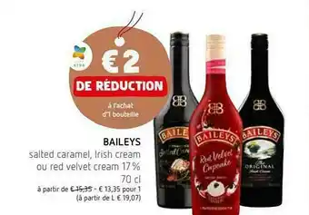 Spar Salted Caramel, Irish Cream Ou Red Velvet Cream 17% Baileys offre