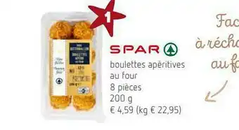 Spar Boulettes Apéritives Au Four 8 Pièces Spar offre