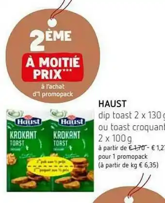 Dip Toast 2 X 130 G Ou Taost Croquant Haust