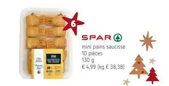 Spar Mini Pains Saucisse 10 Pièces Spar offre