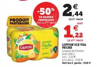 Super U Lipton Ice Tea Pêche offre
