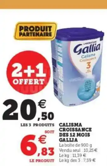 Super U Calisma Croissance Dès 12 Mois Gallia offre