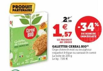Super U Galettes Céréal Bio offre