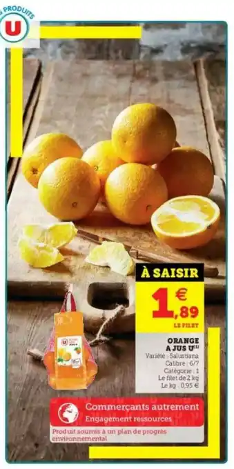 Super U Orange à Jus U offre