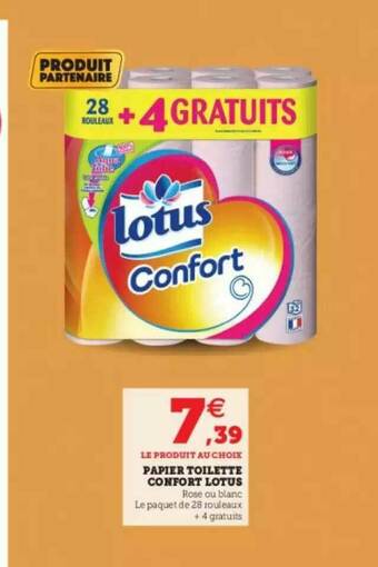 Super U Papier Toilette Confort Lotus offre