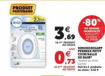Super U Desodorisant Febreze Petit Coin Ou Salle De Bain offre