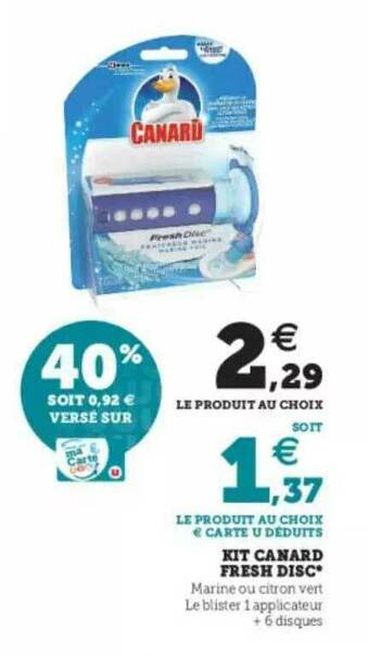 Super U Kit Canard Fresh Disc offre