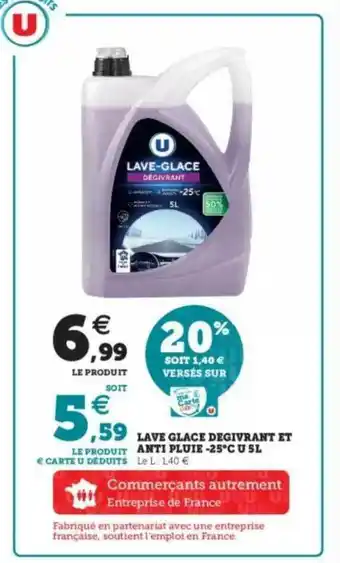 Super U Lave Glace Degivrant Et Anti Pluie -25°C U offre