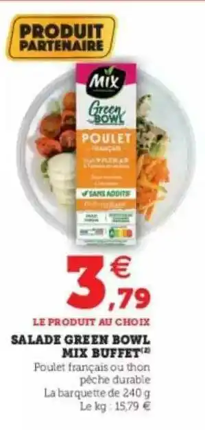 U Express Salade Green Bowl Mix Buffet offre