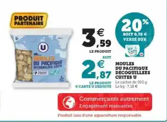 U Express Moules Du Pacifique Decoquillées Cuites U offre