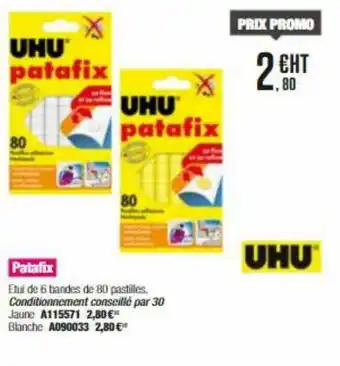Uhu Patafix Etui De 6 Bandes De 80 Pastilles
