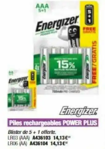 Piles Rechargeables Power Plus Energizer