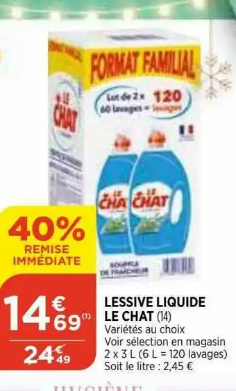 Maximarché Lessive Liquide Le Chat offre
