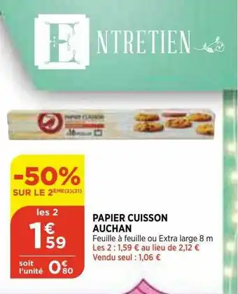 Maximarché Papier Cuisson Auchan offre
