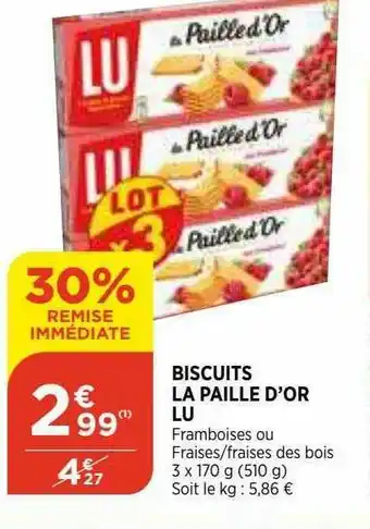 Maximarché Biscuits La Paille D'or Lu offre