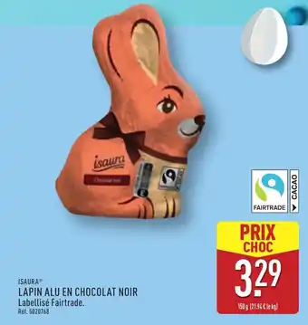 ALDI ISAURA® Lapin alu en chocolat noir offre