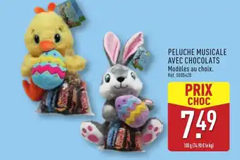 ALDI Peluche musicale avec chocolats offre