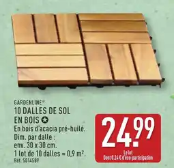 ALDI GARDENLINE® 10 dalles de sol en bois offre