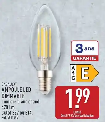 ALDI CASALUX Ampoule led dimmable offre