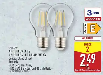 ALDI CASALUXⓇ Ampoules led / ampoules led filament offre