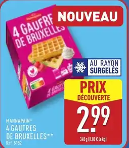 ALDI MANNAPAIN 4 gaufres de bruxelles offre