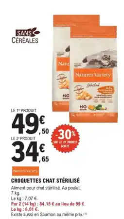 E.Leclerc Brico NATURE'S VARIETY Croquettes chat stérilisé offre