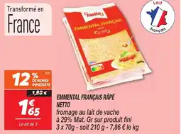 Netto NETTO Emmental français rapé offre