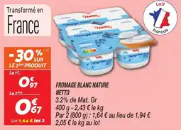 Netto NETTO Fromage blanc nature offre