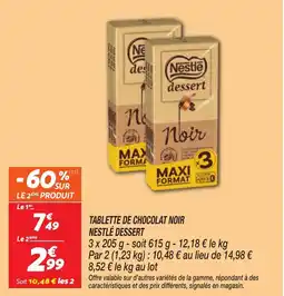 Netto NESTLÉ Tablette de chocolat noir dessert offre