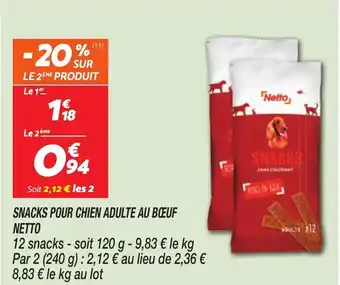 Netto NETTO Snacks pour chien adulte au bœuf offre