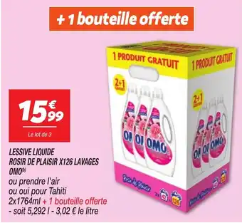 Netto OMO Lessive liquide rosir de plaisir x126 lavages offre