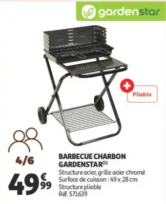 Auchan Barbecue charbon gardenstar offre