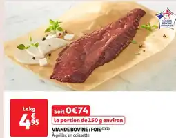 Auchan Supermarché Viande bovine: foie offre