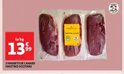 Auchan Supermarché 3 magrets de canard maistres occitans offre