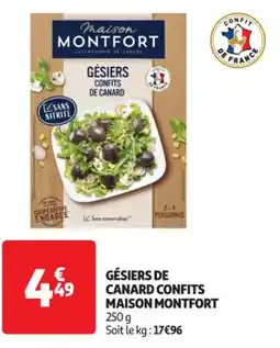 Auchan Supermarché MAISON MONTFORT Gésiers de canard confits offre